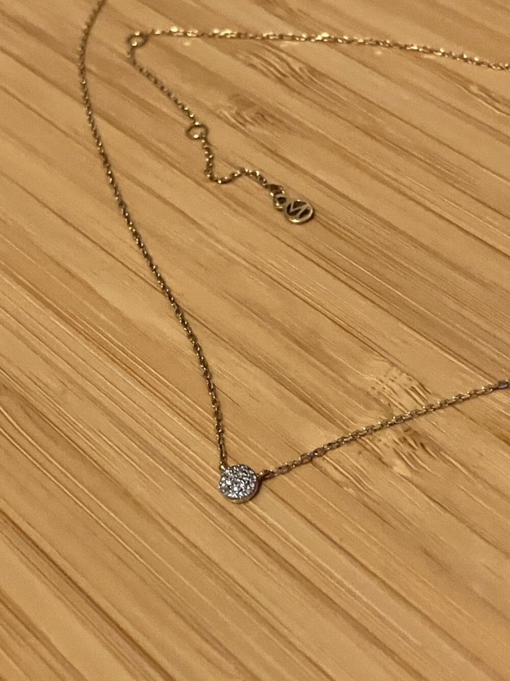 Mejuri Pavé Diamond Round Necklace (Small) – 14k Solid Gold – Discontinued